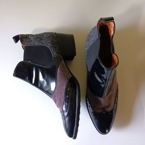Hispanitas mix media chelsea booties